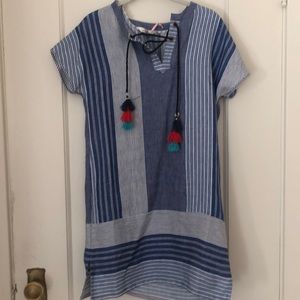Vineyard vines striped tassel dress